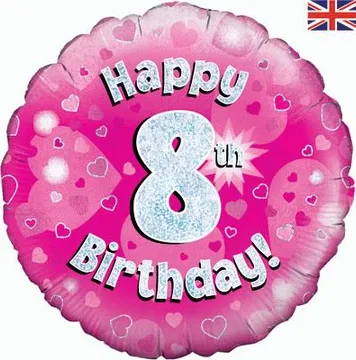 Age Birthday 8 Pink