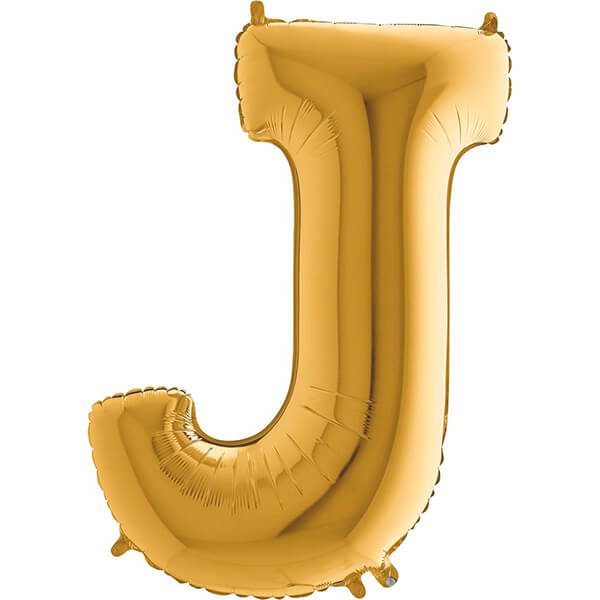 GOLD LETTER J BALLOON