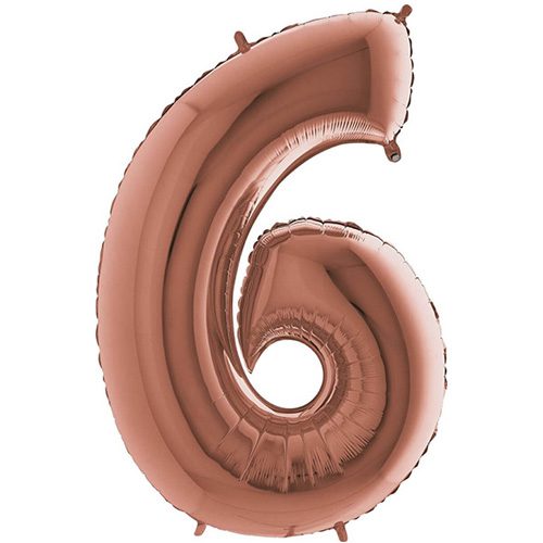 ROSE GOLD NUMBER 6 BALLOON