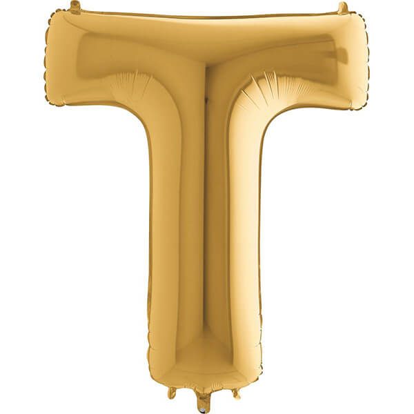 GOLD LETTER T BALLOON