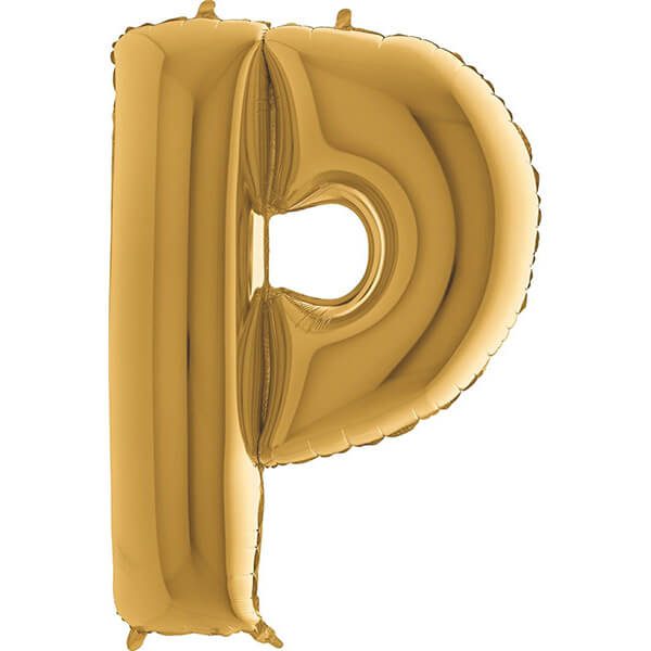 GOLD LETTER P BALLOON
