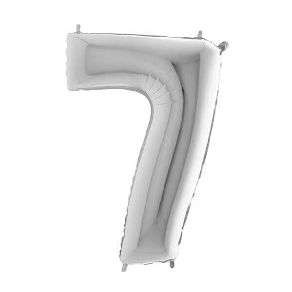 Large 26'' Silver Number Balloon 7