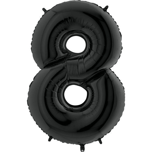 BLACK NUMBER 8 BALLOON