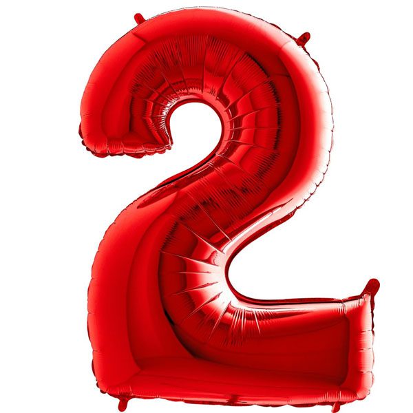 RED NUMBER 2 BALLOON