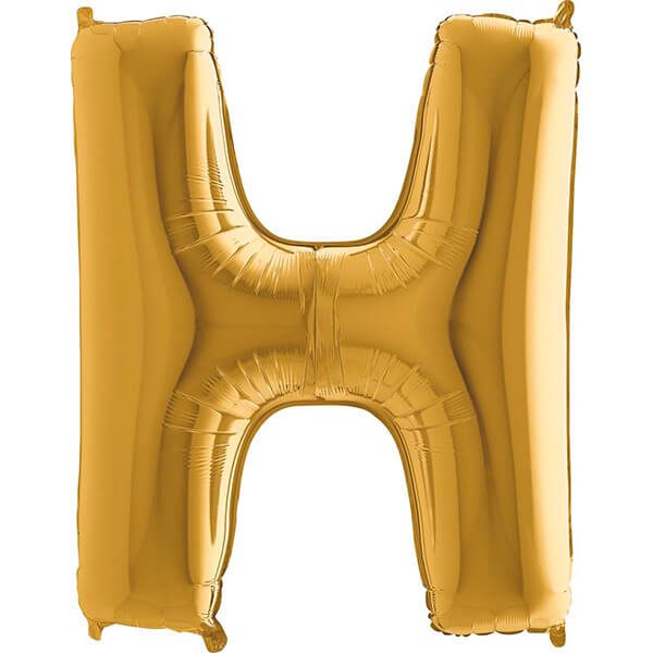 GOLD LETTER H BALLOON