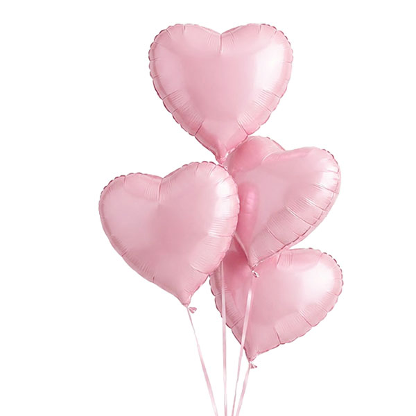 Pink Heart Foil Balloon Bouquet