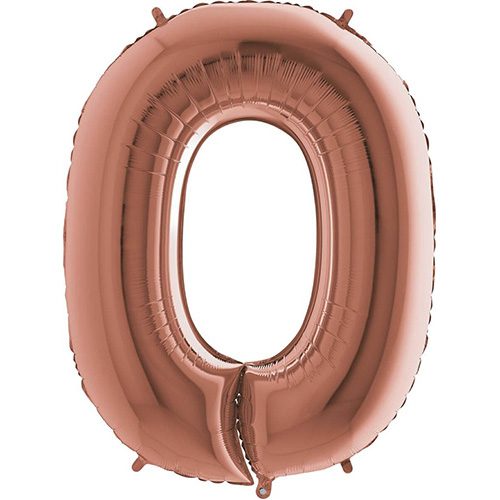 ROSE GOLD NUMBER 0 BALLOON