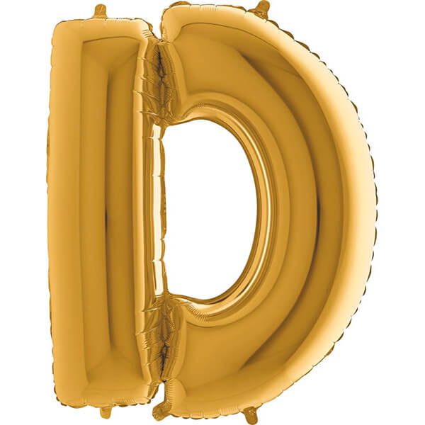 GOLD LETTER D BALLOON