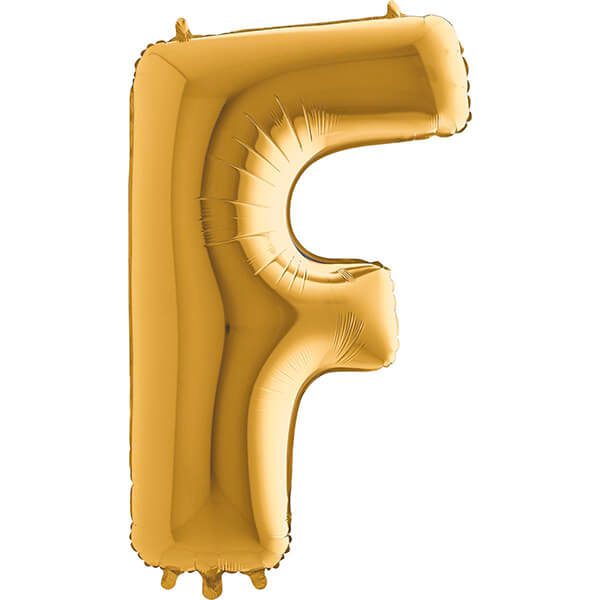 GOLD LETTER F BALLOON