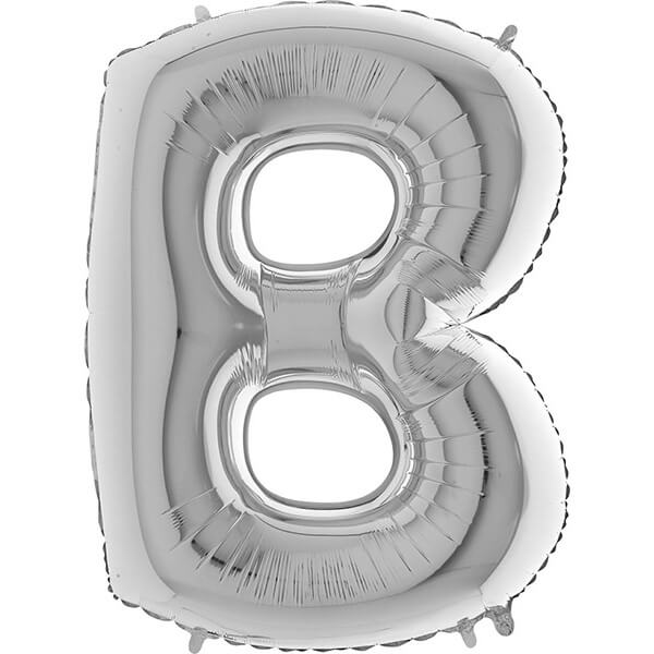 SILVER LETTER B BALLOON