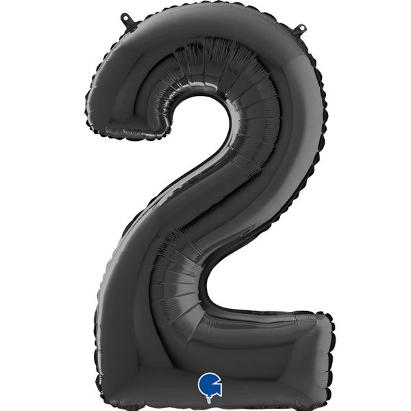 BLACK NUMBER 2 BALLOON