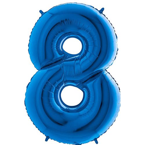 BLUE NUMBER 8 BALLOON