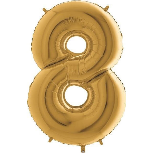 GOLD NUMBER 8 BALLOON