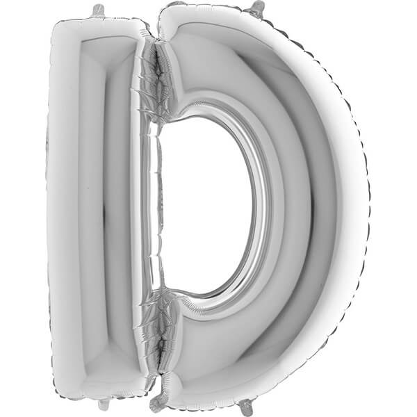 SILVER LETTER D BALLOON