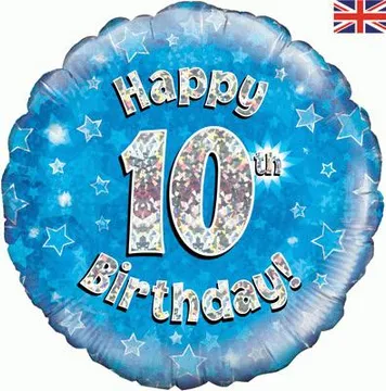 Age Birthday 10 Blue