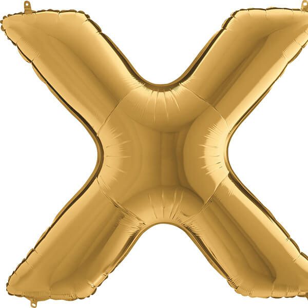 GOLD LETTER X BALLOON