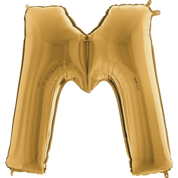 GOLD LETTER M BALLOON