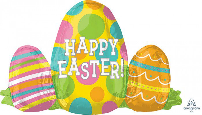 Happy Easter Egg Trio Banner Balloon