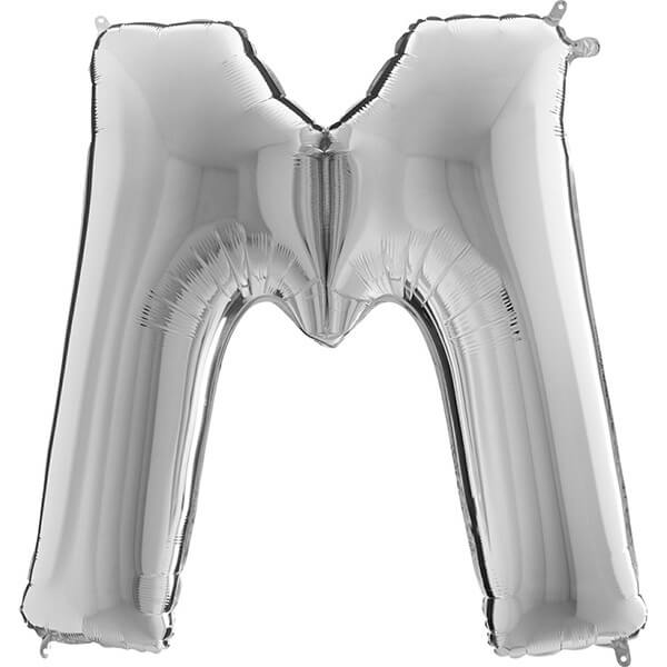 SILVER LETTER M BALLOON