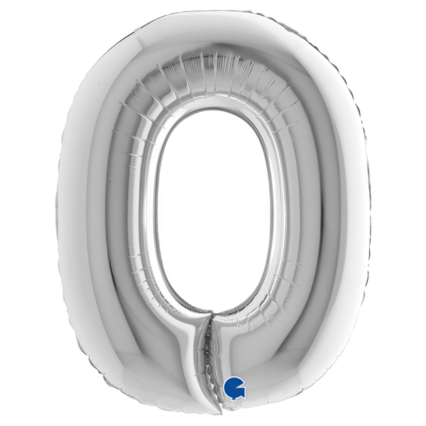 SILVER LETTER O BALLOON