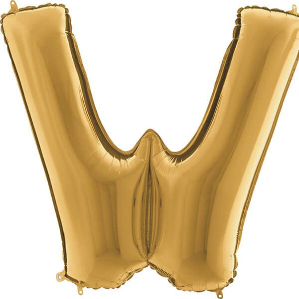 GOLD LETTER W BALLOON