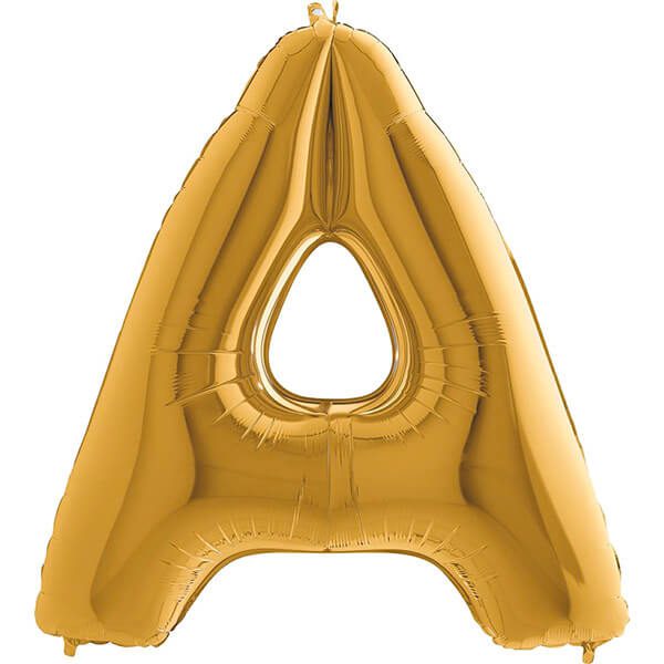 GOLD LETTER A BALLOON