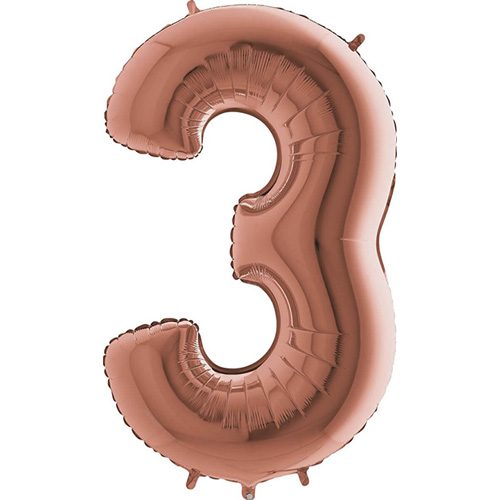 ROSE GOLD NUMBER 3 BALLOON