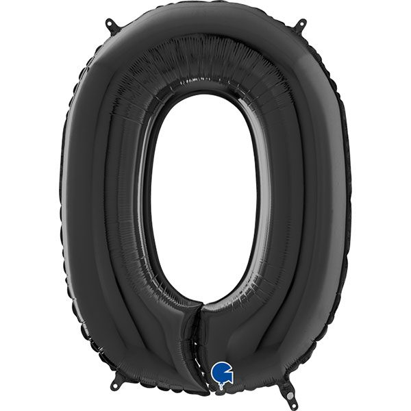 BLACK NUMBER 0 BALLOON