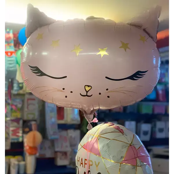 Pink Cat Birthday Balloons