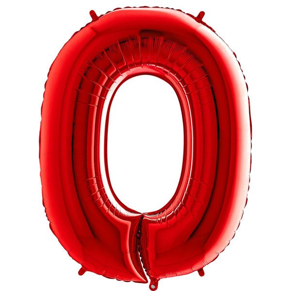 RED NUMBER 0 BALLOON