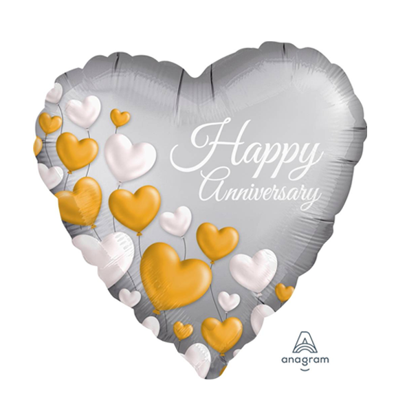 Anniversary silver & gold hearts