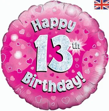 Age Birthday 13 Pink
