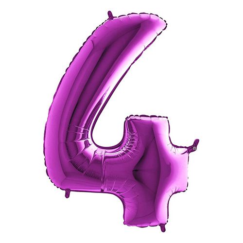 PURPLE NUMBER 4 BALLOON