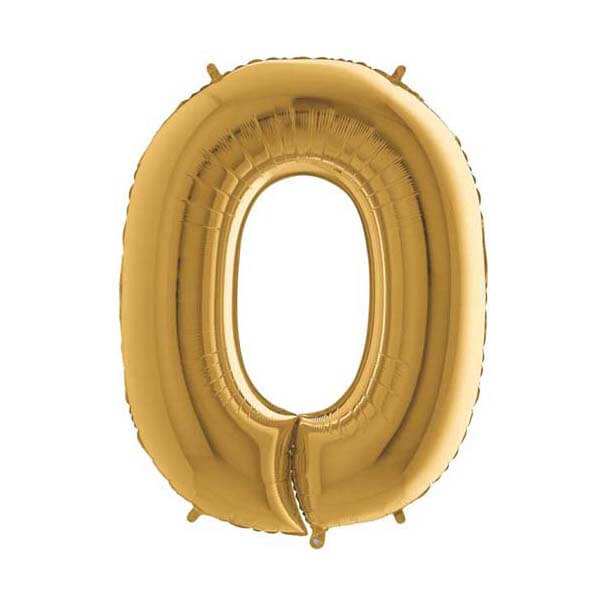 Large 26'' Gold Number Balloon 0