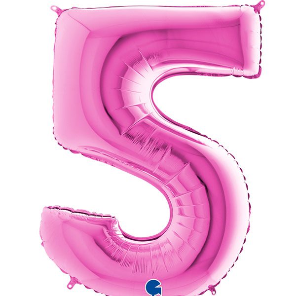 PINK NUMBER 5 BALLOON