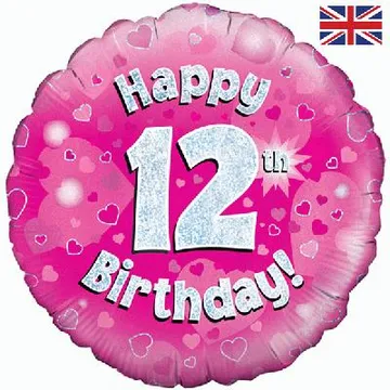 Age Birthday 12 Pink