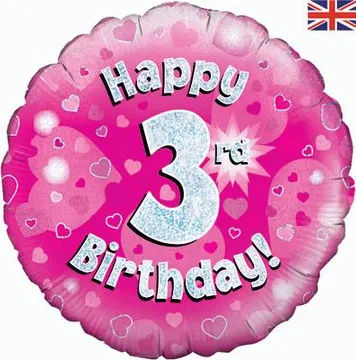 Age Birthday 3 Pink