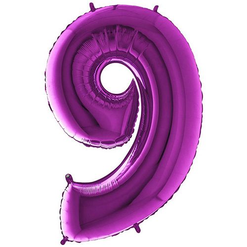 PURPLE NUMBER 9 BALLOON
