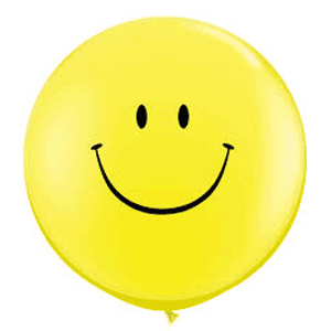 Printed Smiley Giant Latex Balloon measures up to 3 foot