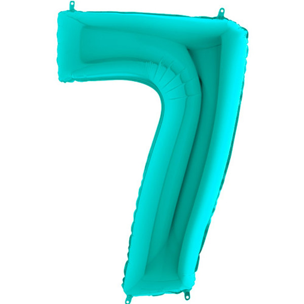Teal Number 7 Balloon