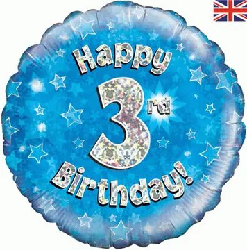 Age Birthday 3 Blue