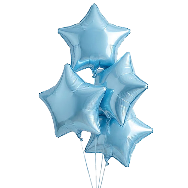 Light Blue Foil Star Tree (Set of 4)