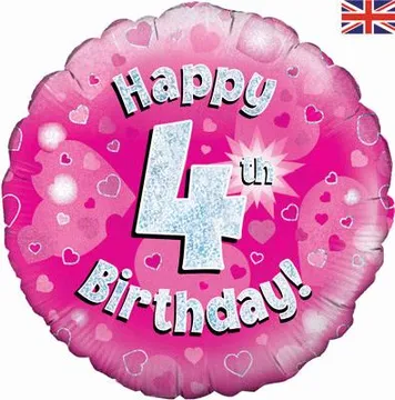 Age Birthday 4 Pink