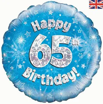 Age Birthday 65 Blue