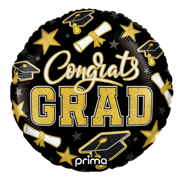 Black and Gold Grad Metallic
