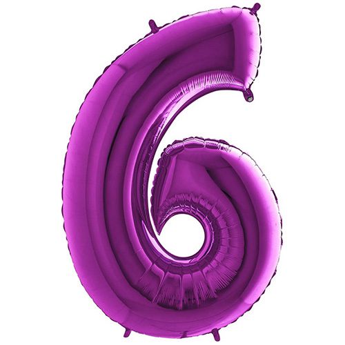 PURPLE NUMBER 6 BALLOON