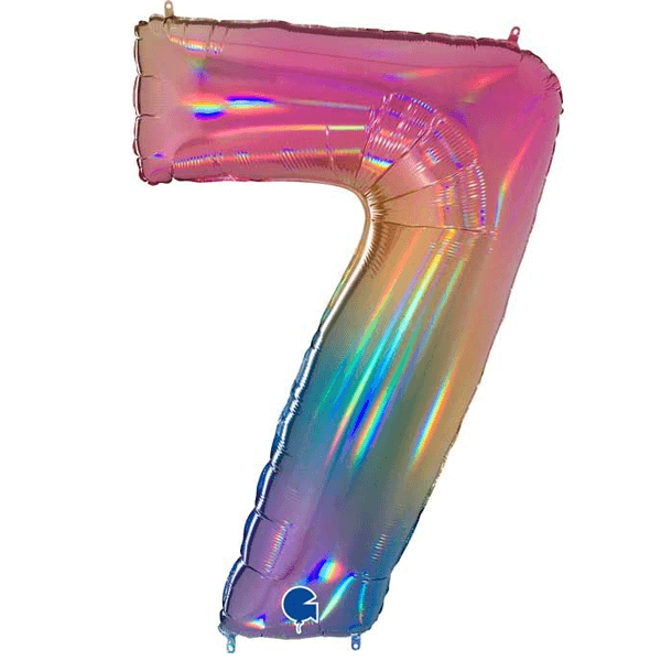 RAINBOW NUMBER 7 BALLOON