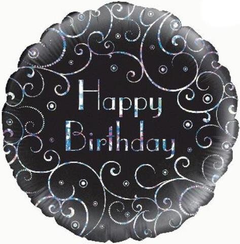 Black Swirls Birthday