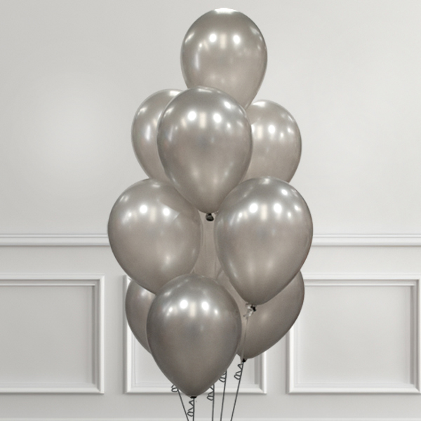 Pearl Silver Helium Balloon Bunch
