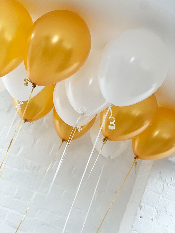 CEILING BALLOONS, WHITE GOLD